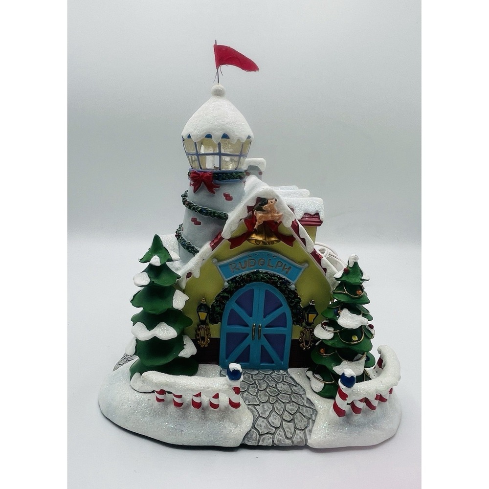 Hawthorne Village Rudolph Christmas Town Watch Tower and Reindeer Barn 2003 READ